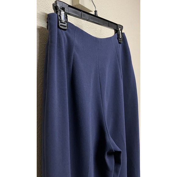 Aritzia Babaton Wide Leg pants Size 2 Navy Blue Side Zip Pocket-less - Picture 3 of 11